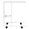 vidaXL Stolik boczny na k&oacute;łkach, biały, 55x36x63,5 cm