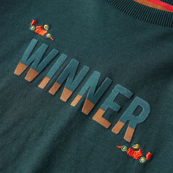 Koszulka dziecięca z długimi rękawami, ciemna zieleń, 104