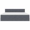 vidaXL Ł&oacute;żko z miejscem do przechowywania Ciemnoszary 200 x 200 cm