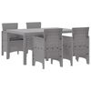 vidaXL Zestaw do jadalni w ogrodzie 5 pcs Jasnoszary Rattan Polt