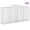 vidaXL Kosze gabionowe, 30 szt, 300x50x140/160cm, galwanizowane żelazo