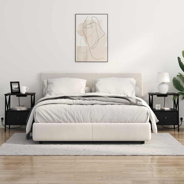 vidaXL Szafka Nocna z szufladą Czarny Dąb 41,5 x 40,5 x 55 cm