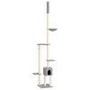 vidaXL Drzewko dla kota, do sufitu, jasnoszare, 258,5-284,5 cm