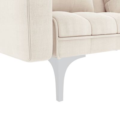 vidaXL Sofa rozkładana, kremowa, tapicerowana tkaniną