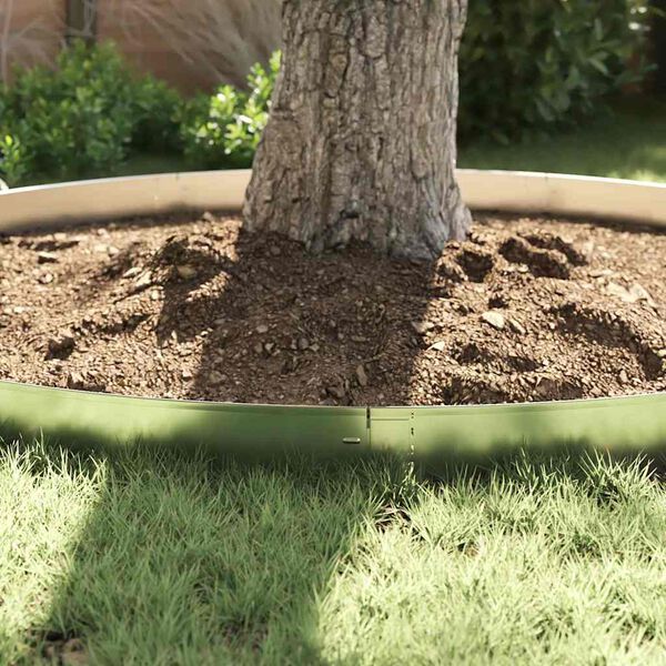 vidaxl Krawężnik do trawnika 10 pcs Szary 14 x 100 cm Stal