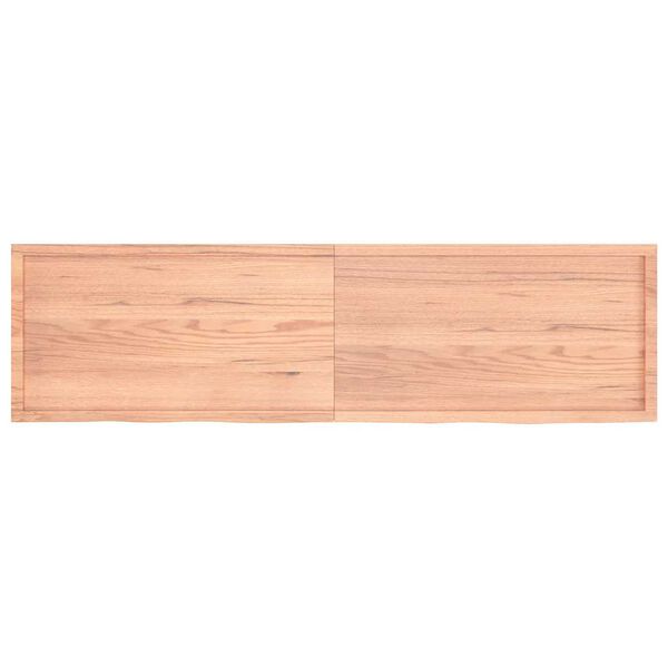 vidaXL Blat do łazienki, jasnobrązowy, 220x60x(2-4) cm, lite drewno