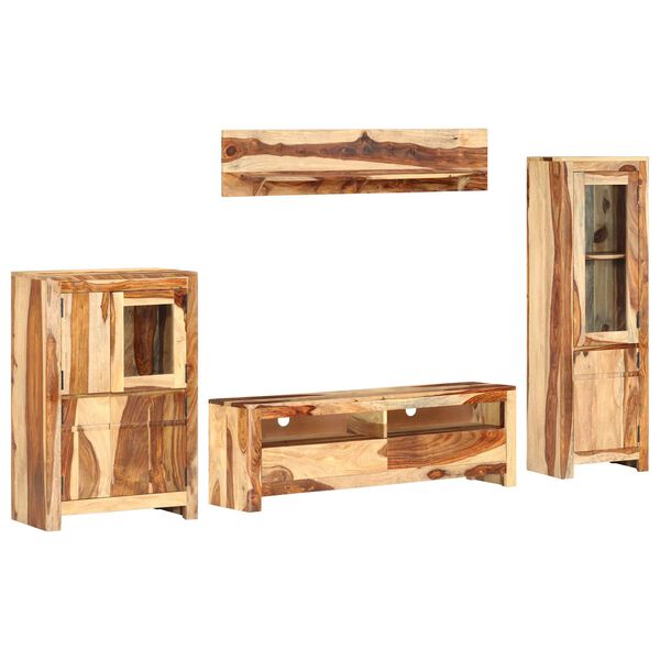 vidaXL Zestaw szafek TV z szufladą Brązowy 120 x 30 x 39 cm drewno