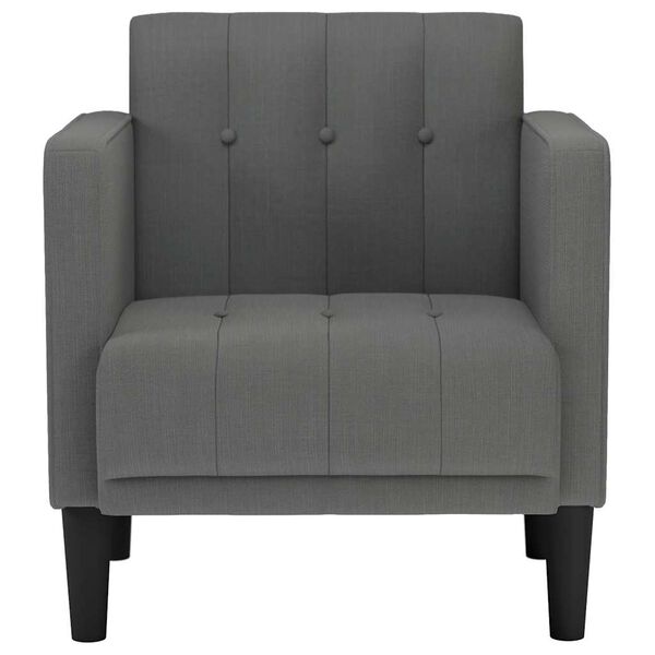 vidaXL Sofa Fotel z Podłokietnikami Ciemnoszary 53 cm Tkanina