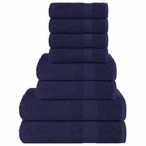 vidaXL 8-cz. zestaw ręcznik&oacute;w, FROGN, granat, 360 g/m&sup2;