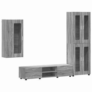 vidaXL Zestaw szafek RTV z szufladą z p&oacute;łką FLORIN 3 pcs Szary Sonoma