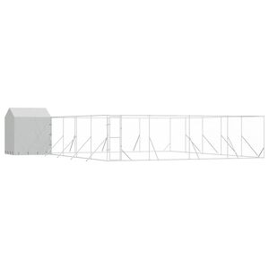 vidaXL Kojec dla psa, z dachem, srebrny, 10x10x2,5m stal galwanizowana