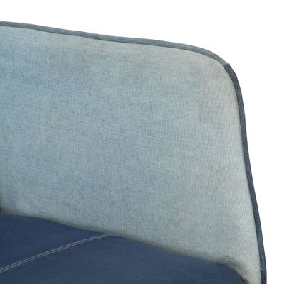 vidaXL Fotel bujany z podnóżkiem, niebieski, jeansowy patchwork