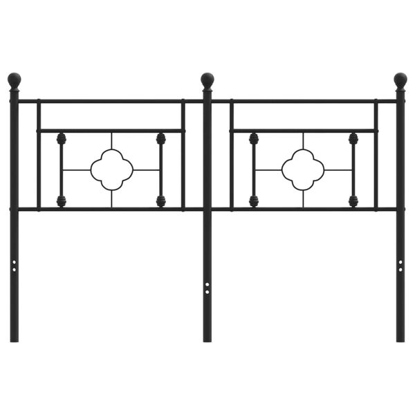 vidaXL Metalowe wezgłowie, czarne, 140 cm