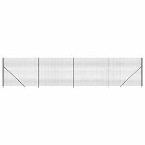 vidaXL Ogrodzenie z siatki, ze stopami słupk&oacute;w, antracytowe, 1,8x10 m