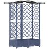 vidaXL Podniesione ł&oacute;żko z kratką i dachem Szary 124 x 40 x 126 cm PP