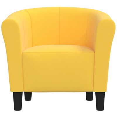vidaXL Fotel, żółty, tapicerowany tkaniną