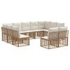 vidaXL Zestaw sof na zewnątrz 11 pcs Naturalny i Kremowy Biały