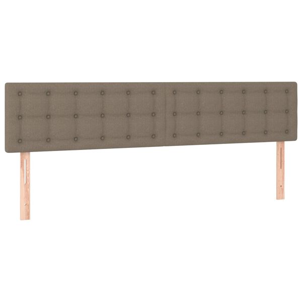 vidaXL Zagłówki do łóżka, 2 szt., taupe, 100x5x78/88 cm, tkanina