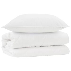 vidaXL Zestaw kołder z poduszką 2 pcs Biały Mikrofibra