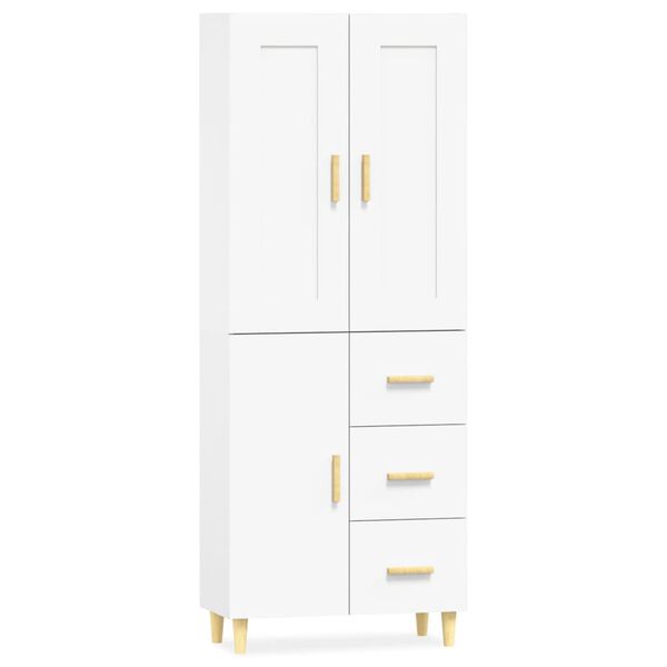 vidaXL Wysoka szafka, biała, materiał drewnopochodny