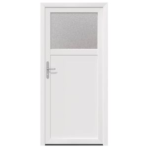 vidaXL Drzwi Wejściowe Boczne 88 x 198 cm PVC Biały