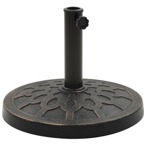 vidaXL Podstawa pod parasol ogrodowy, okrągła, żywica, 13 kg, brąz