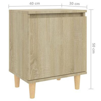 vidaXL 2 szafki nocne z drewnianymi nóżkami, dąb sonoma, 40x30x50 cm
