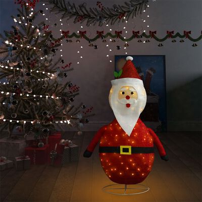 vidaXL Dekoracja świąteczna, Mikołaj z LED, luksusowa tkanina, 120 cm