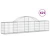 vidaXL Kosze gabionowe, 25 szt, 200x30x40/60 cm, galwanizowane żelazo