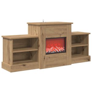 vidaXL Kominek elektryczny Dąb artisan 110 x 30 x 50 cm