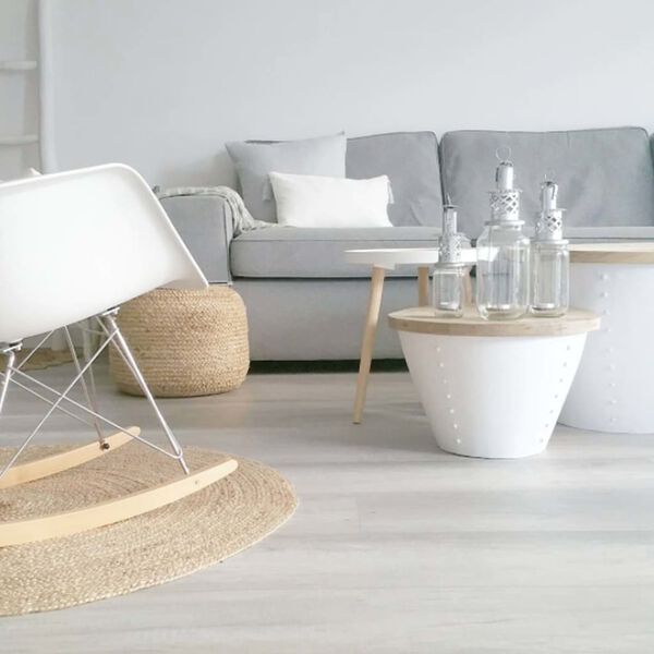 LABEL51 Puf z plecionej juty, naturalny