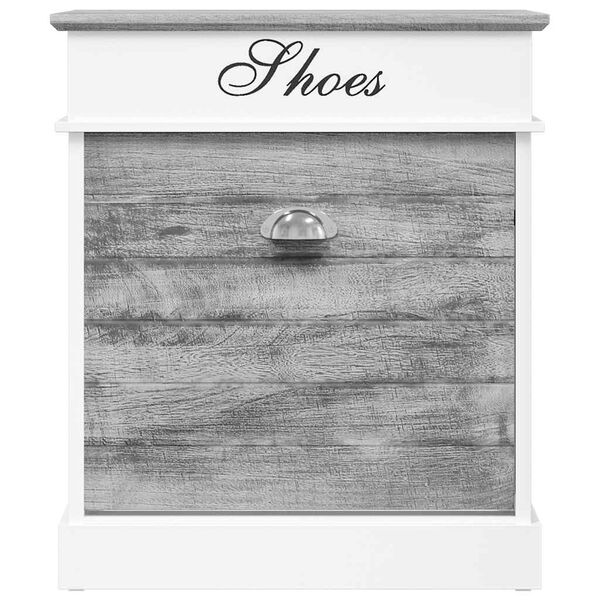 vidaXL Szafka na buty, szara, 50 x 28 x 58 cm, drewno paulownia