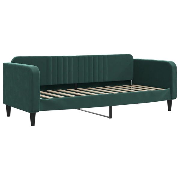 vidaXL Sofa z funkcją spania, ciemnozielona, 80x200cm, obita aksamitem