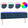 vidaXL Zagł&oacute;wek do ł&oacute;żka z LED ciemnoniebieski 203x16x78/88 cm aksamit