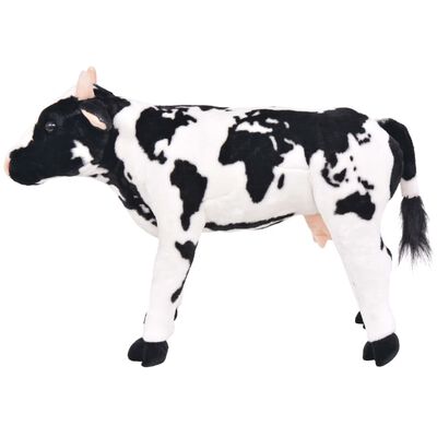vidaXL Pluszowa krowa, stojąca, czarno-biała, XXL