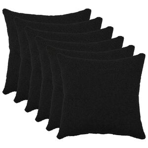 vidaXL Poszewka na poduszkę 6 pcs HEERLEN Czarny 30 x 30 cm Boucl&eacute;