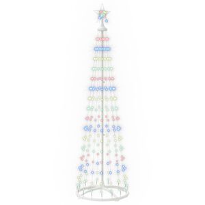 vidaXL Choinka stożkowa LED 180 cm 250 LED Wielokolorowy Stal Biały