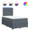 vidaXL Ł&oacute;żko kontynentalne z materacem, ciemnoszare, 120x190cm aksamit
