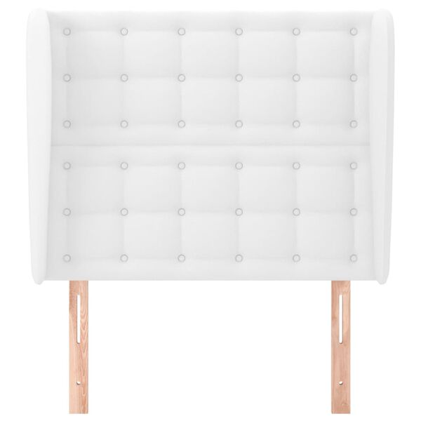 vidaXL Zagłówek uszak, biały, 103x23x118/128 cm, sztuczna skóra