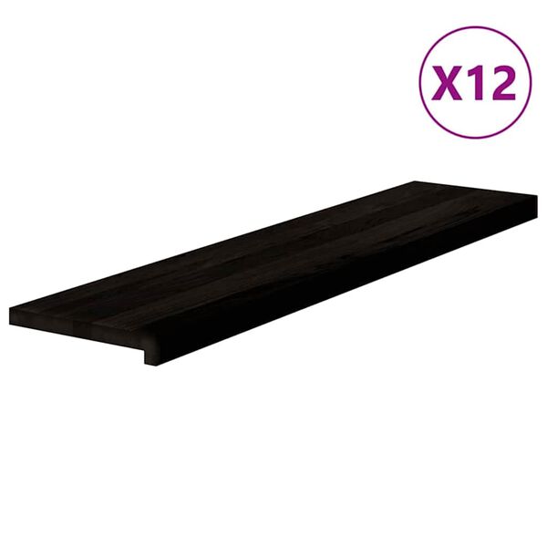 vidaXL Stopnie schodowe 12 szt. brązowe 110x30x2 cm lite drewno dębowe