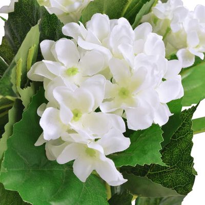vidaXL Sztuczna hortensja z doniczką, 60 cm, kolor biały