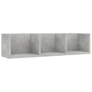vidaXL P&oacute;łka ścienna na płyty CD, betonowa szarość, 75x18x18 cm