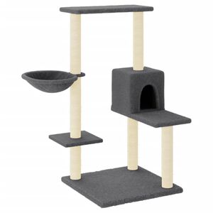 vidaXL Drapak dla kota z sizalowymi słupkami, ciemnoszary, 95 cm