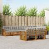 vidaXL Zestaw sof na zewnątrz z poduszką 8 pcs Naturalny i Jasny Szary