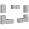 vidaXL 7-cz. zestaw szafek TV, szarość betonu, materiał drewnopochodny