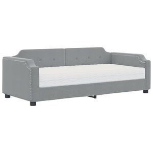 vidaXL Sofa z materacem do spania, jasnoszara, 80x200 cm, tkanina
