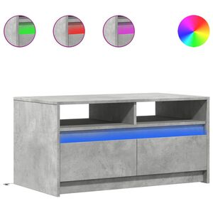 vidaXL Stolik kawowy z LED, szarość betonu, materiał drewnopochodny
