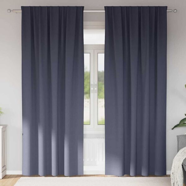 vidaXL Firany blackout z k&oacute;łkami 2 pcs Antracyt 260 x 140 cm Poliester