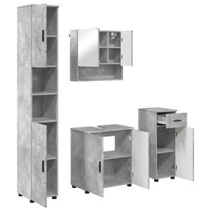 vidaXL Zestaw mebli łazienkowych z szufladą 4 pcs Betonowy szary