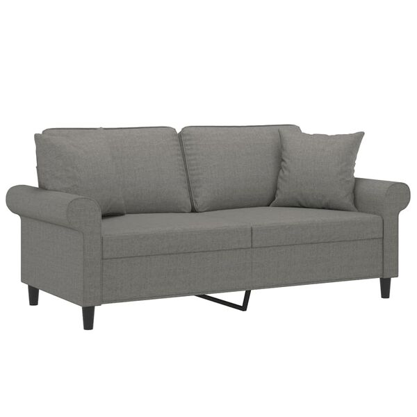 vidaXL 2-osobowa sofa wypoczynkowa z poduszkami, ciemnoszara, 140 cm